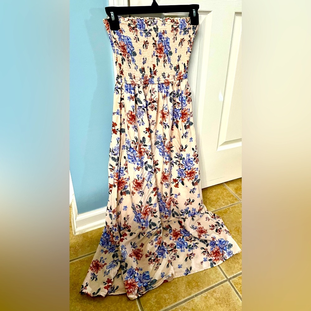 Strapless maxi dress, size small.